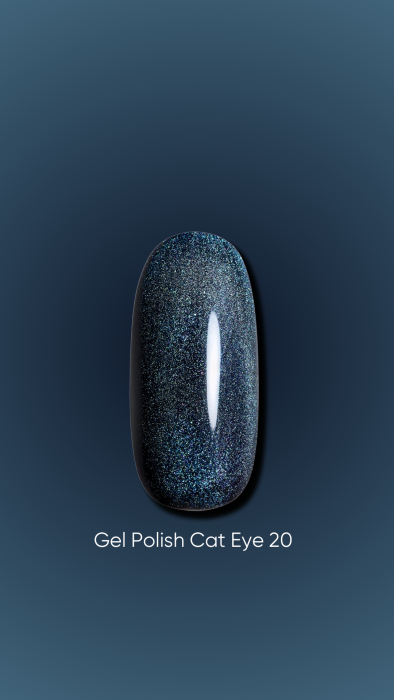 Dark gel polish Cat Eye 20, 6 ml