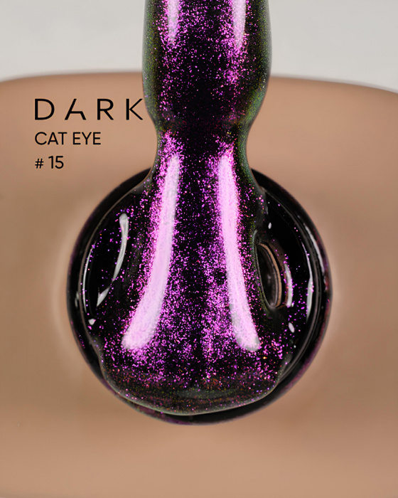 Dark gel polish Cat Eye 15, 6 ml