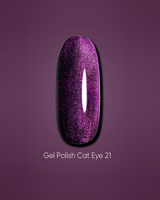 Dark gel polish Cat Eye 21, 6 ml