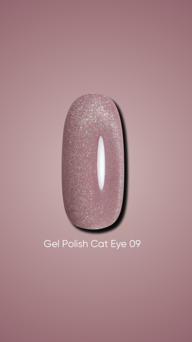 Dark gel polish Cat Eye 09, 10 ml