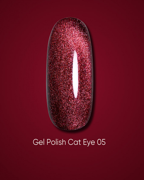 Dark gel polish Cat Eye 05, 10 ml