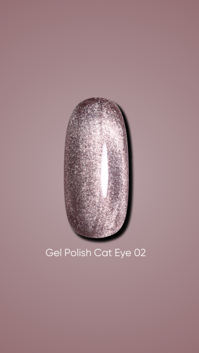 Dark gel polish Cat Eye 02, 10 ml