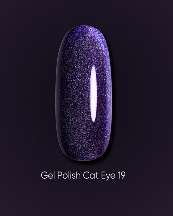 Dark gel polish Cat Eye 19, 6 ml