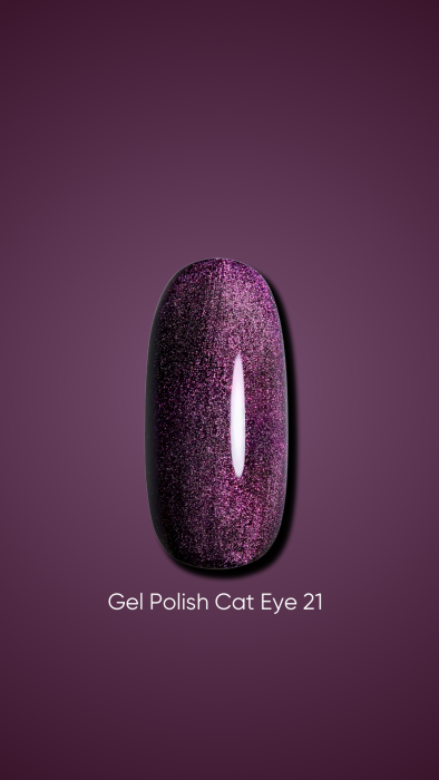 Dark gel polish Cat Eye 21, 6 ml