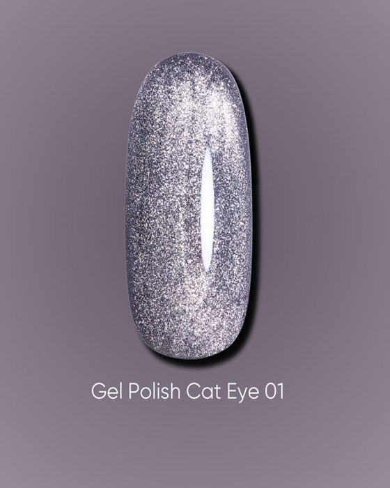 Dark gel polish Cat Eye 01, 10 ml