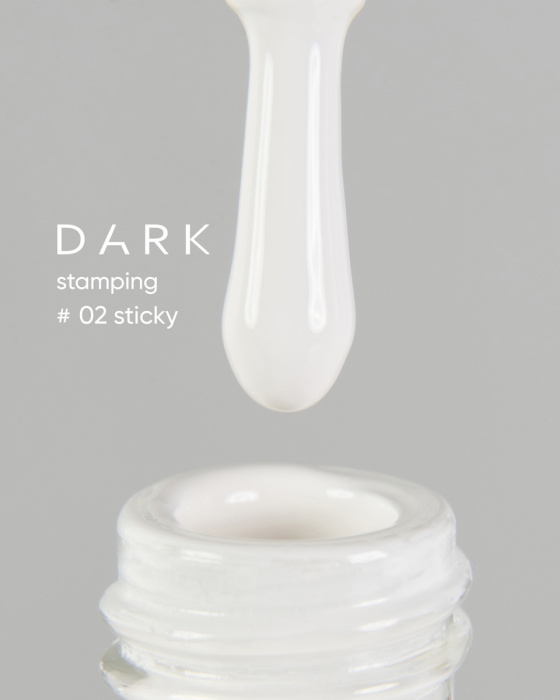 DARK Stamping Polish №02 білий STICKY, 10 мл
