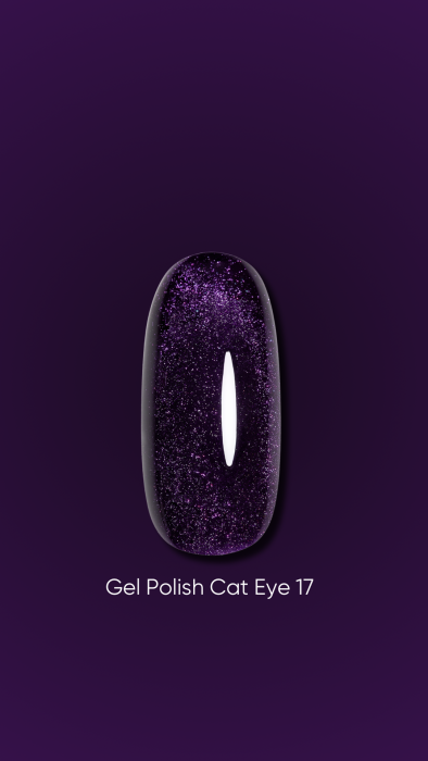 Dark gel polish Cat Eye 17, 6 ml