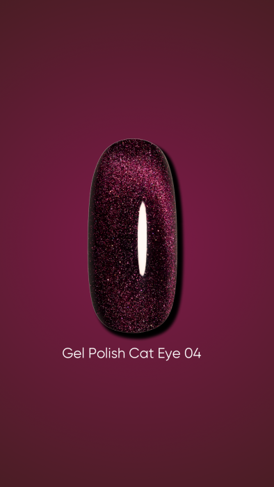 Dark gel polish Cat Eye 04, 10 ml