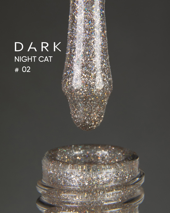 Dark gel polish Night Cat 02, 10 ml