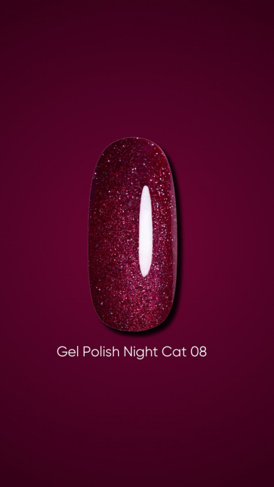 Dark gel polish Night Cat 08, 6 ml