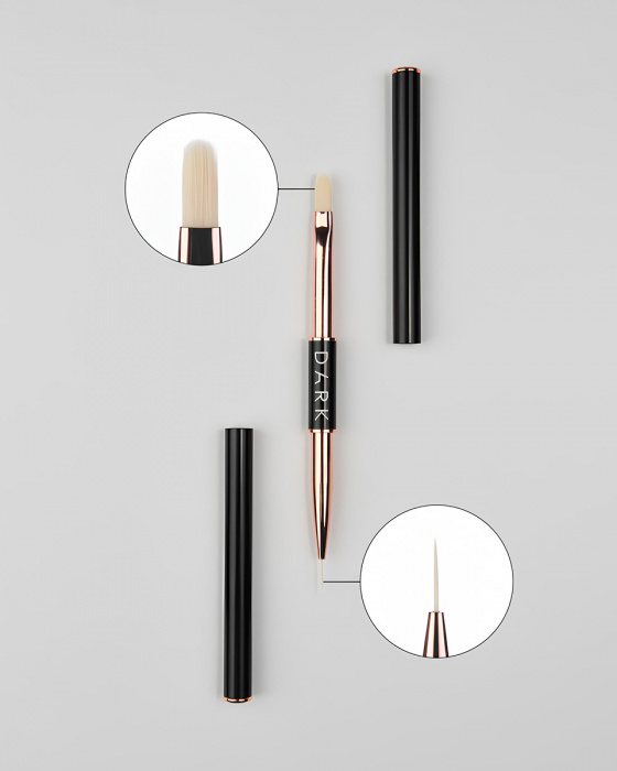 DARK Пензлик двосторонній (лайнер 10 мм + гель 12 мм)