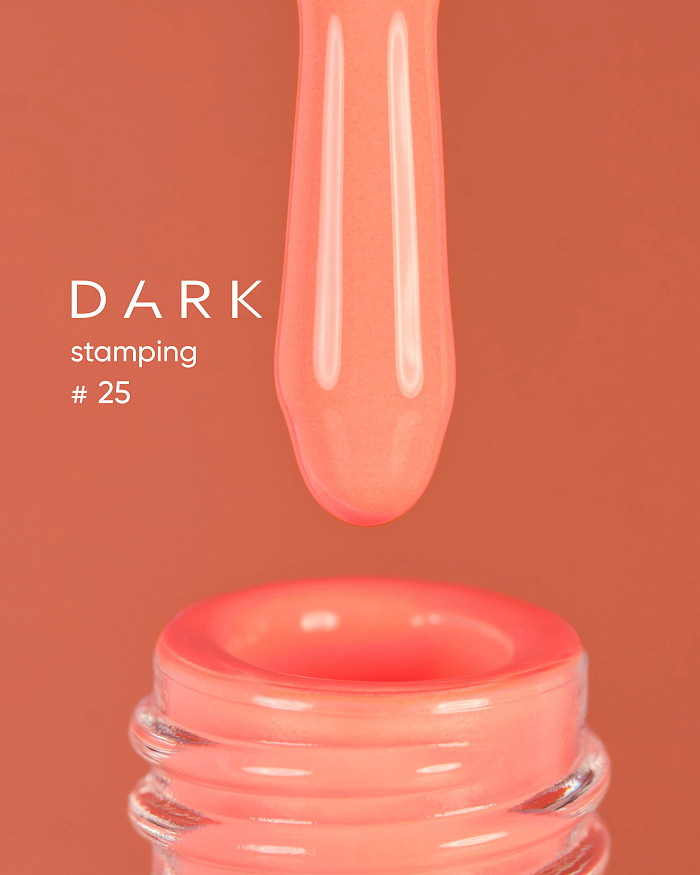 DARK Stamping polish №25 неоновий персиковий, 8 ml